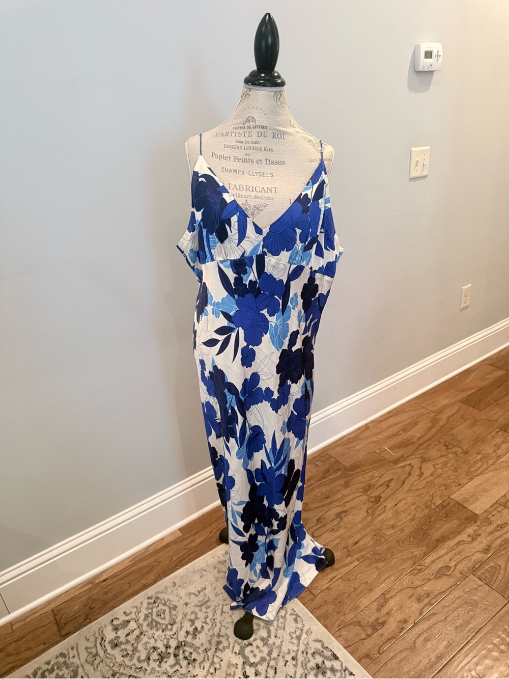 J. Crew Blue Floral Slip Maxi Dress